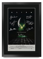 Listing image for Alien Movie Film Poster Cast Signed Printed Autograph A3 Framed Memorabilia