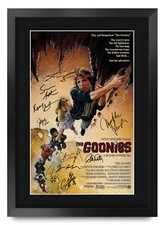 Listing image for The Goonies Movie Poster Cast Signed Printed Autograph A3 Framed Memorabilia