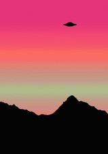 Listing image for Ufo Art Print (ufo at sundown)