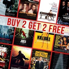 Listing image for All Time Great Movie Posters Classic Modern Cinema Poster Wall Art A4 to A2