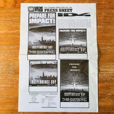 Listing image for Independence Day (1996) Original Australian Movie Press Sheet Movie Memorabilia