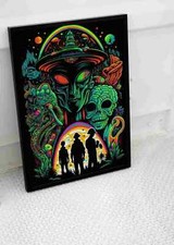 Listing image for TRIPPY PSYCHEDELIC ALIEN INVASION POSTER ABSTRACT ART PRINT SIZE A3 A4