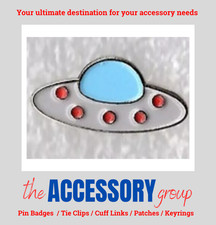 Listing image for New UFO Flying Saucer Alien Space Ship Flying Object pin badge tie pin badge