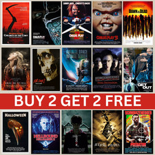 Listing image for RETRO HORROR MOVIE POSTERS CLASSIC GREATEST CINEMA ROOM PRINTS WALL ART A4 A3