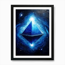 Listing image for Pyramid In Space Art Print Framed Wall Art Poster Canvas Print Picture