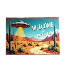 Listing image for 2️⃣ WELCOME TO ROSWELL METAL SIGN (NEW) UFOs