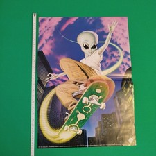 Listing image for Alien Skateboarder Alien Invasion Poster - Vintage MGL Meiklejohn Graphics 1999