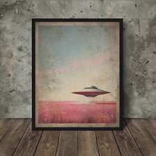 Listing image for Vintage UFO BOTANICAL Vintage Wall Art, Sci-fi Flower Decor, Alien UAP Poster