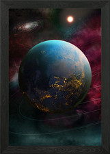 Listing image for Science fiction planets Framed Wall Art Poster Canvas Print Picture