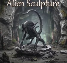Listing image for black alien modeling ornaments, desktop decoration sci-fi enthusiasts collection