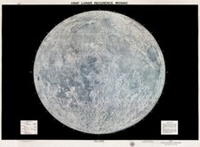 Listing image for Vintage Moon Poster 1960's USAF Lunar Map Print Wall Art Retro Space Decor