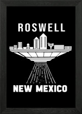 Listing image for Roswell New Mexico Souvenir UFO Ali Framed Wall Art Poster Canvas Print Picture