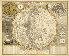 Listing image for MP67 Vintage 1700 Zodiac Astronomy Constellations Celestial Map Poster A1/A2/A3