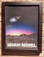 Listing image for 1997 Absolut ROSWELL Vintage Framed Print Ad Poster UFO SciFy Pop Art