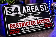 Listing image for Area 51 Sign | UFO Bedroom Door Plaque | Man Cave | Free Postage | Free P&P