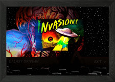 Listing image for 1950s UFO Hysteria Framed Wall Art Poster Canvas Print Picture