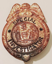 Listing image for Vintage Special Investigator Badge Eagle Top Obsolete Private Detective Goldtone