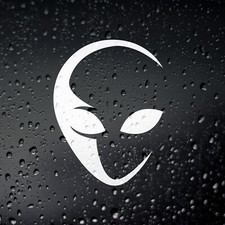 Listing image for Alien Head Car Sticker, Campervan JDM Dub Drift Bumper Window Laptop UFO Martian